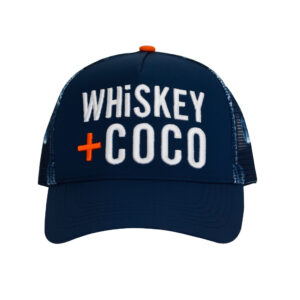 WHiSKEY + COCO Trucker - Blue White Palm mesh
