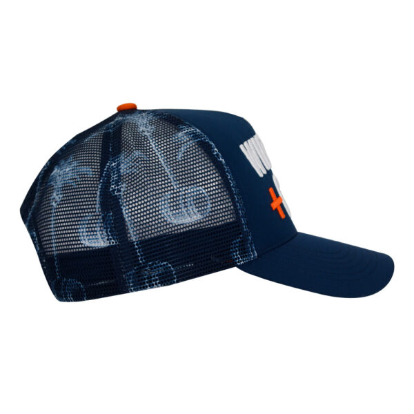 WHiSKEY + COCO Trucker - Blue White Palm mesh