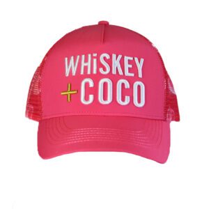 WHiSKEY + COCO Trucker - Pink with White Palm mesh